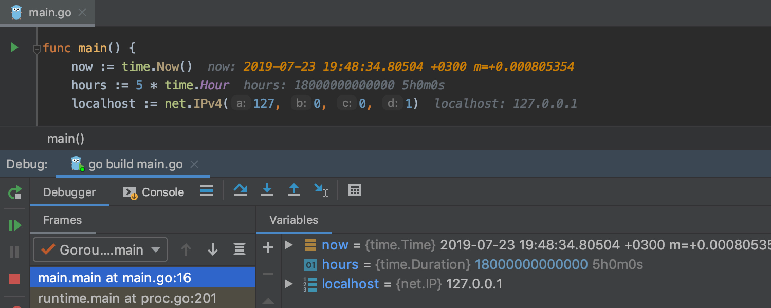 GoLand 2019.2: поддержка вызовов функций во время отладки, улучшенные цветовые схемы, кастомные Postfix Completion - 5