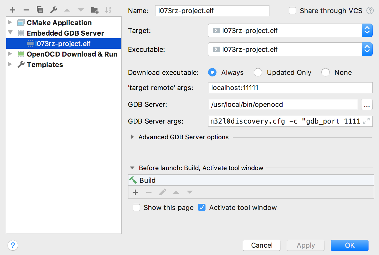 Embedded configuration