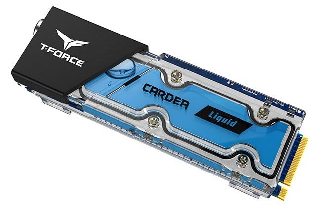 Производитель называет твердотельный накопитель T-Force Cardea Liquid первым SSD с жидкостным охлаждением 