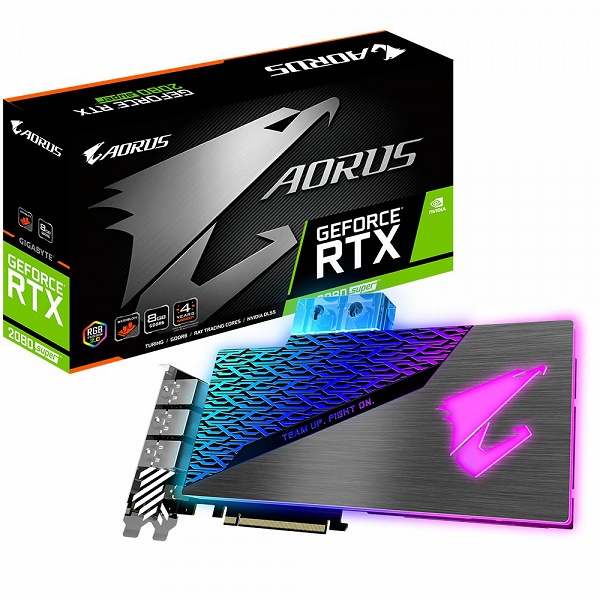 3D-карта Gigabyte Aorus GeForce RTX 2080 Super WaterForce WB 8G оснащена водоблоком 