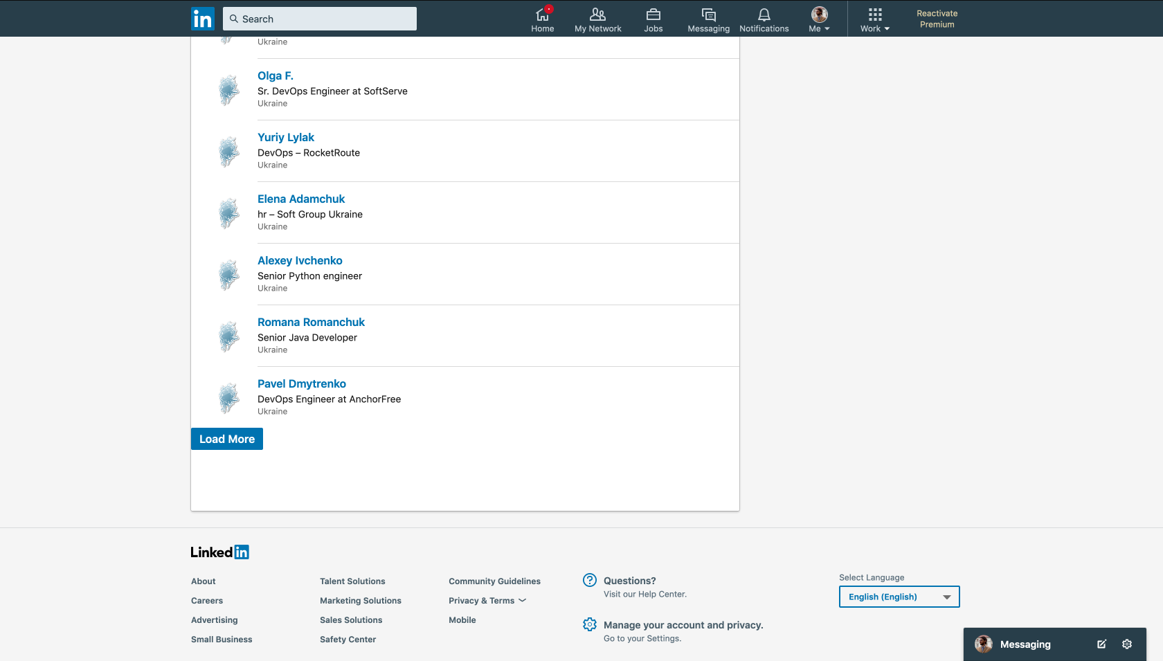 Обходим лимит поиска LinkedIn, играя с API - 14