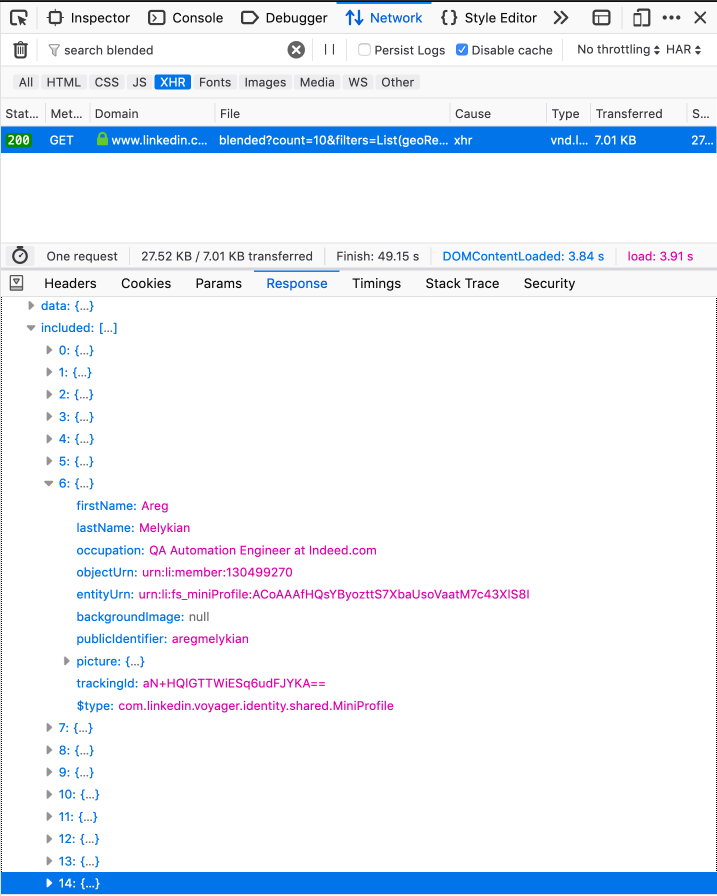 Обходим лимит поиска LinkedIn, играя с API - 3