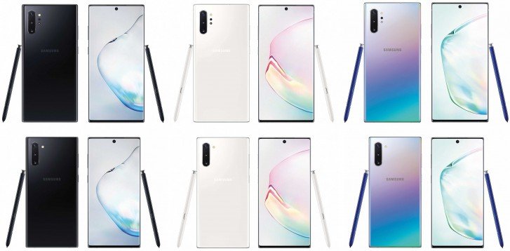 Официальные рендеры Samsung Galaxy Note10 показывают смартфон в трех цветах