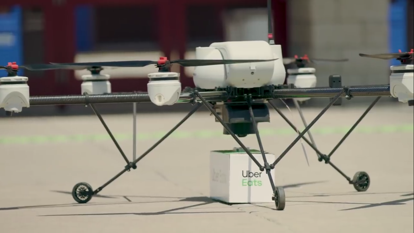 Uber Eats испытала процедуру доставки еды дроном в городе - 14