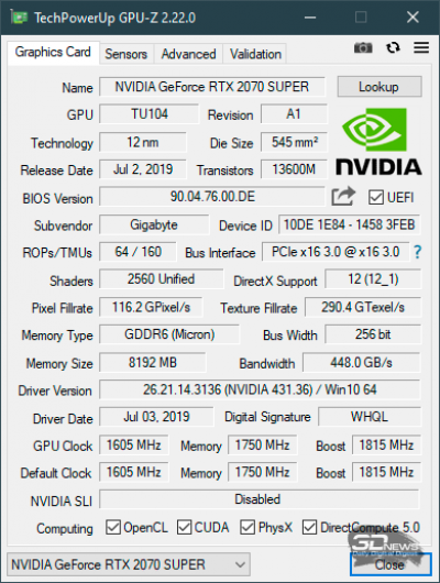 Новая статья: Обзор видеокарты Gigabyte GeForce RTX 2070 SUPER Gaming OC: стремление к 2080-й Новая статья: Обзор видеокарты Gigabyte GeForce RTX 2070 SUPER Gaming OC: стремление к 2080-й