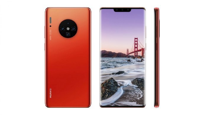 Huawei Mate 30 Pro в красном цвете позирует на рендерах