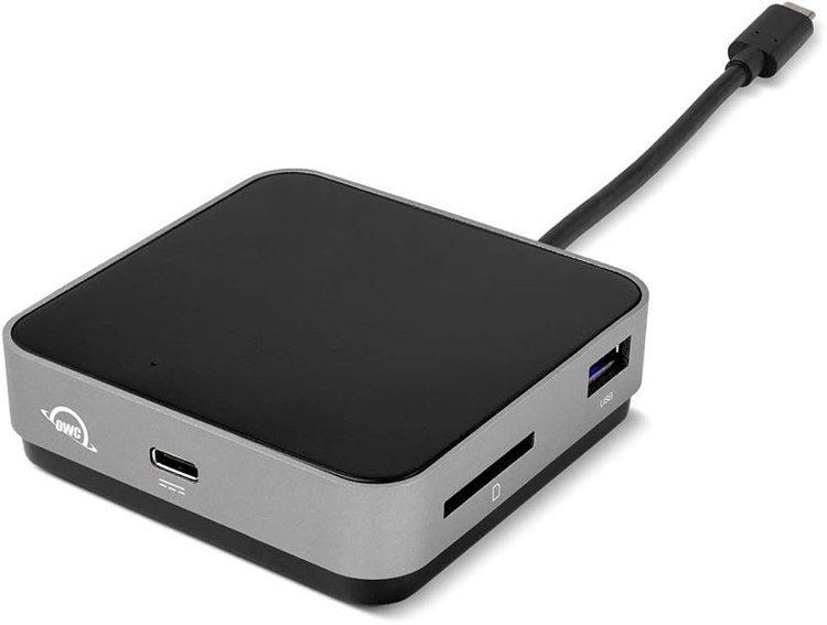 Концентратор OWC USB-C Travel Dock обеспечивает передачу до 100 Вт мощности