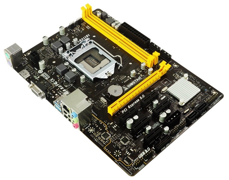 Плата Biostar H110MHC снабжена пятью слотами PCIe x1