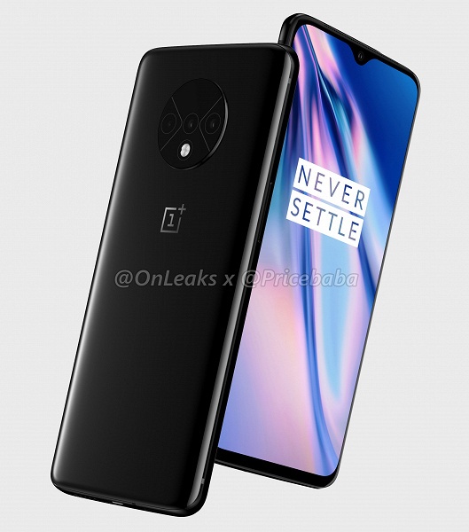 Тройная камера в круговом оформлении и каплевидный вырез экрана: смартфон OnePlus 7T позирует на качественных рендерах и в видеоролике