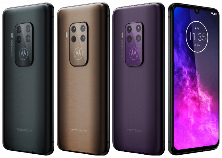 Motorola One Zoom в трех цветах на официальных изображениях