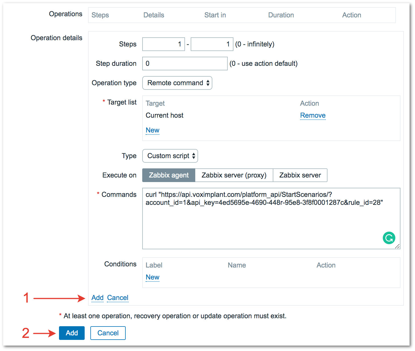 Zabbix + Voximplant: мониторинг со звонками, или как перестать беспокоиться и быстро это настроить - 9