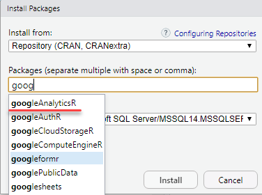 How to receive data from Google Analytics using R in Microsoft SQL Server - 12