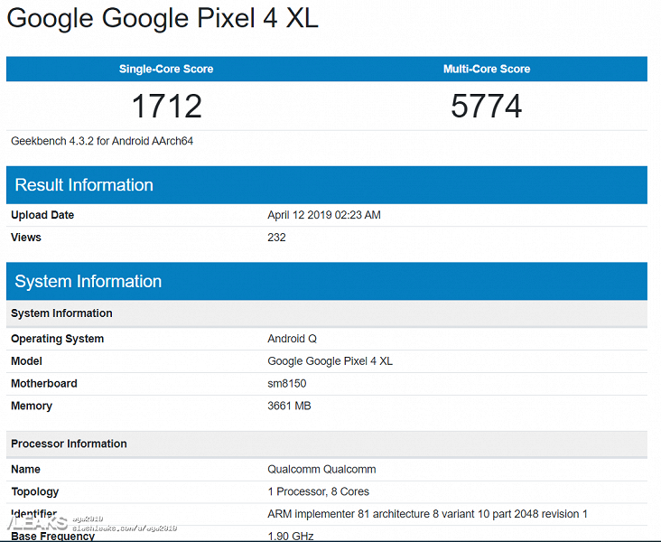Мало памяти и не самая новая SoC. Флагманский смартфон Google Pixel 4 XL получит Snapdragon 855, а не Snapdragon 855 Plus 