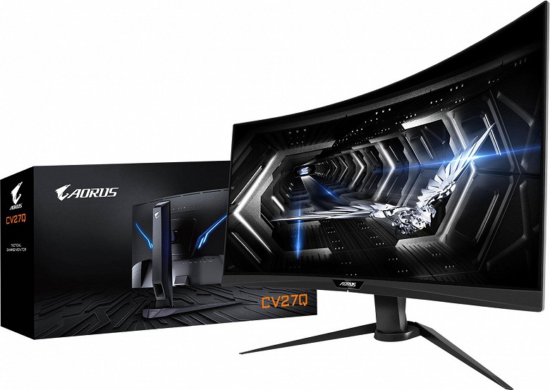 Монитор Aorus CV27Q оснащен вогнутым экраном со временем отклика 1 мс и частотой обновления 165 Гц