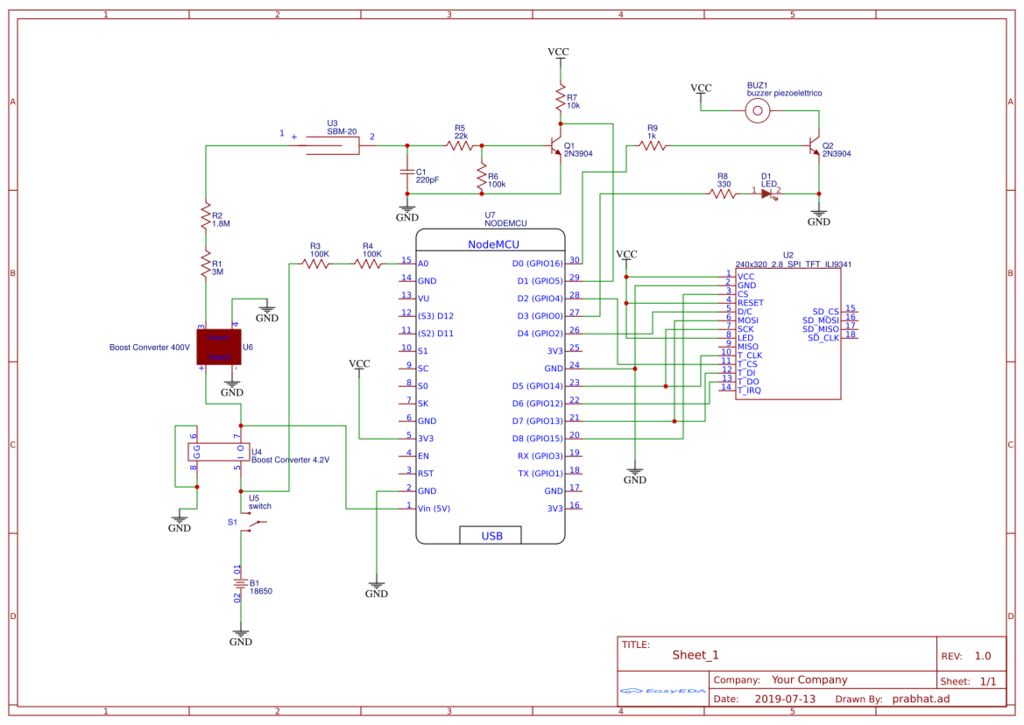 Самодельный счётчик Гейгера на ESP8266 с сенсорным экраном - 11