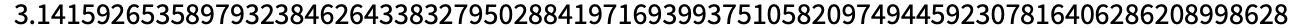 N[Pi, 85]