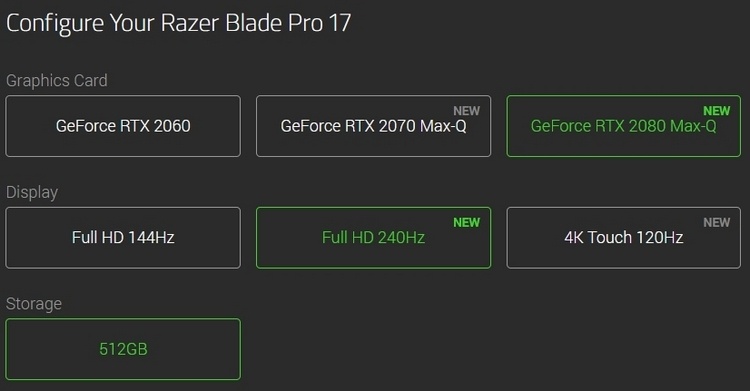 Razer оснастила игровой ноутбук Blade Pro 17 дисплеем с частотой 240 Гц