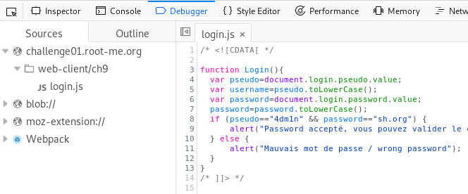 Web — javascript authentication, obfuscation и native code. Решение задач с r0от-мi —. Client. Часть 1 - 11 image