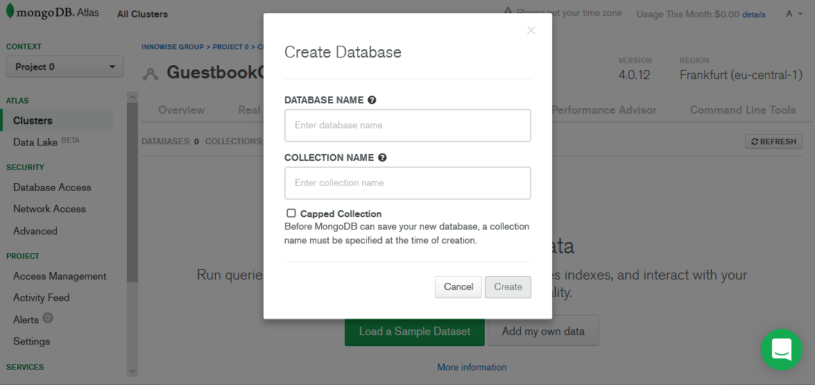 Лайфхак – пишем и бесплатно хостим в облаке вебсайт с гостевой книгой - 8 Создание коллекции
