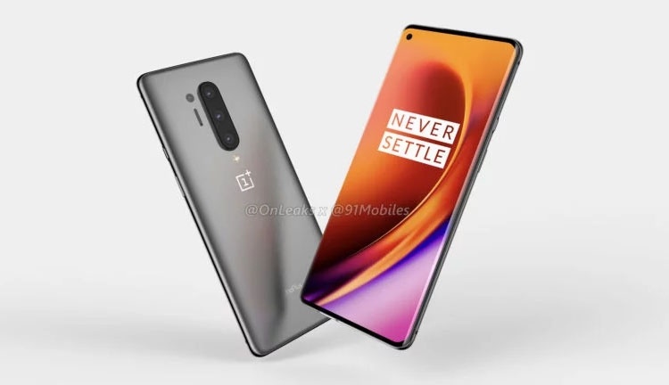 Рендеры OnePlus 8 Pro демонстрируют перфорированный экран и тыльную квадрокамеру