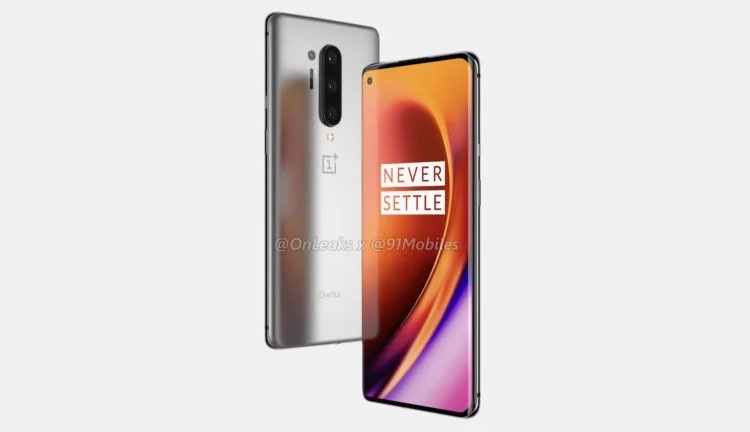 Рендеры OnePlus 8 Pro демонстрируют перфорированный экран и тыльную квадрокамеру