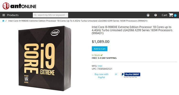Процессоры Skylake-X в ближайшие дни подешевеют вдвое