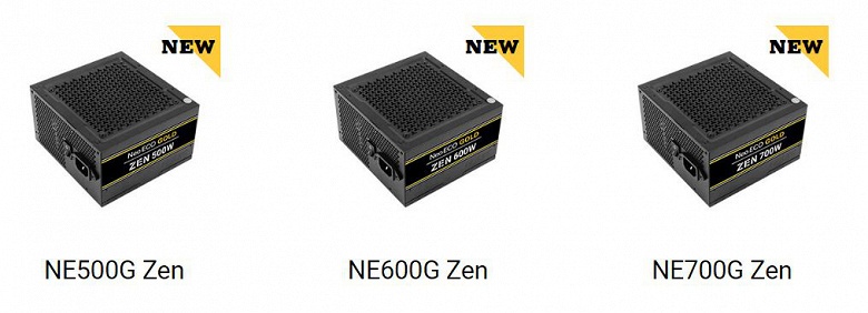 Серия блоков питания Antec NeoECO Gold Zen включает модели мощностью 500 Вт, 600 Вт и 700 Вт 