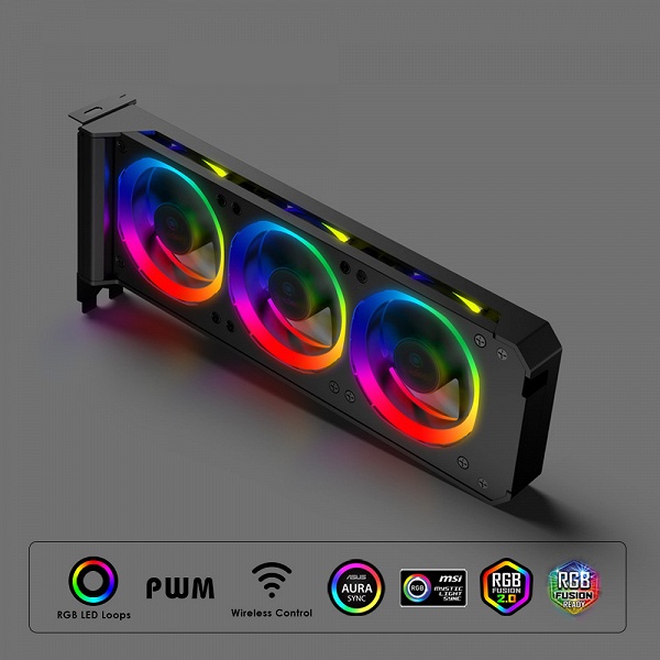 Система охлаждения Anidees RGB VGA Cooler не заменяет штатную систему охлаждения видеокарты, а дополняет ее