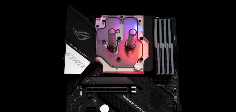 Водоблок EK-Quantum Momentum ROG Strix X570-E D-RGB призван охлаждать не только процессор