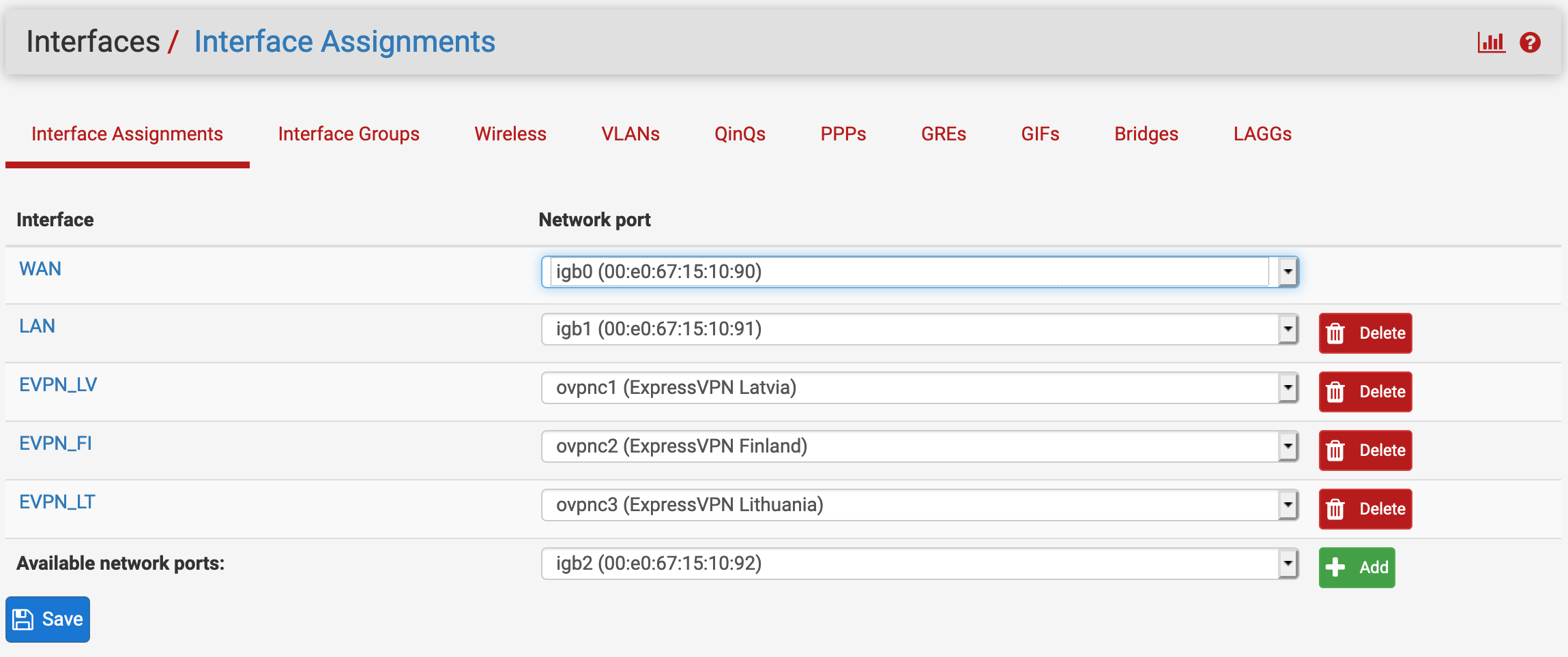 Заворачиваем весь трафик локальной сети в vpn без ограничения скорости - 3 Interfaces - Assignment