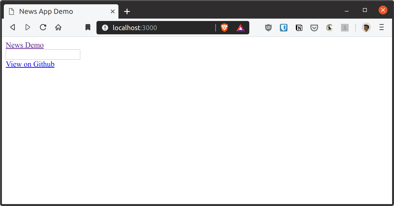 Как создать свое первое веб-приложение с помощью Go - 3 Browser showing unstyled navigation bar