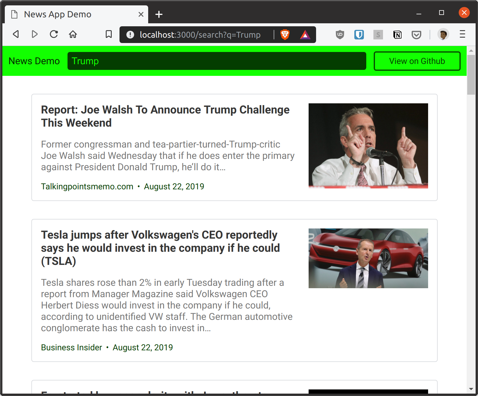 Как создать свое первое веб-приложение с помощью Go - 8 Brave browser showing correctly formatted date