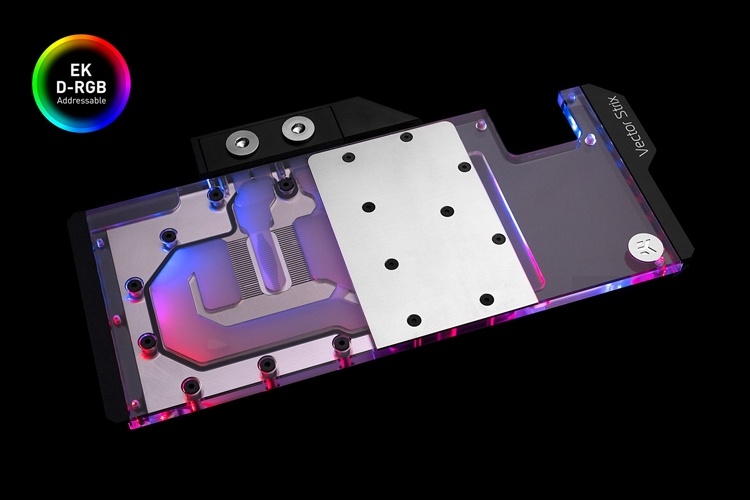 Яркие водоблоки EK-Quantum Vector Strix RTX D-RGB рассчитаны на видеокарты ROG Strix GeForce RTX Яркие водоблоки EK-Quantum Vector Strix RTX D-RGB рассчитаны на видеокарты ROG Strix GeForce RTX