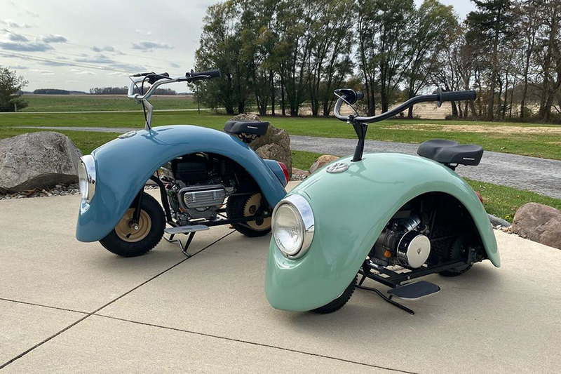 Энтузиаст сделал минибайки в стиле Volkswagen Beetle Энтузиаст сделал минибайки в стиле Volkswagen Beetle
