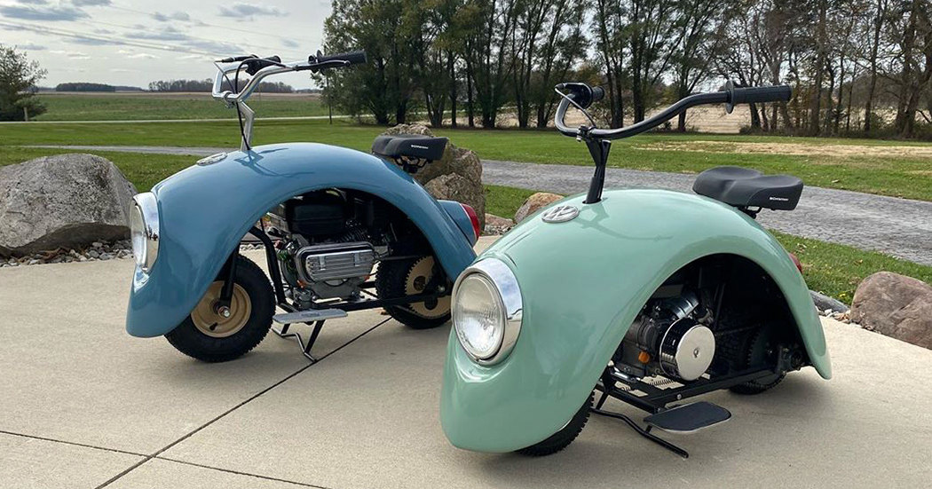 Энтузиаст сделал минибайки в стиле Volkswagen Beetle Энтузиаст сделал минибайки в стиле Volkswagen Beetle