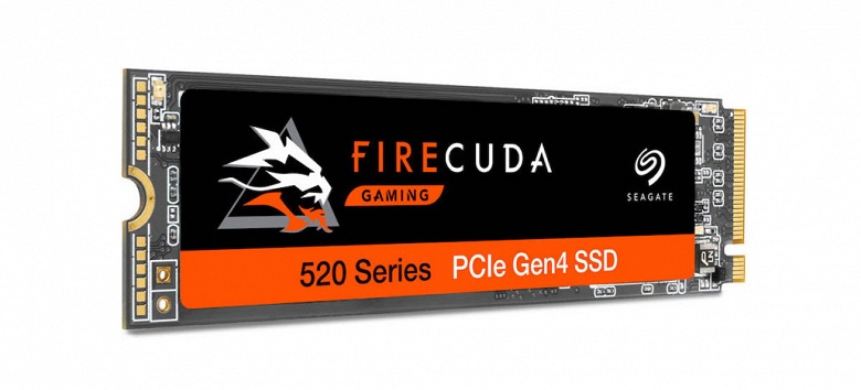 Твердотельный накопитель Seagate FireCuda 520 оснащен интерфейсом PCIe Gen4 x4