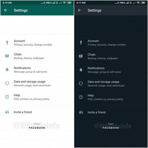 Популярный мессенджер WhatsApp готов к переходу на тёмную сторону