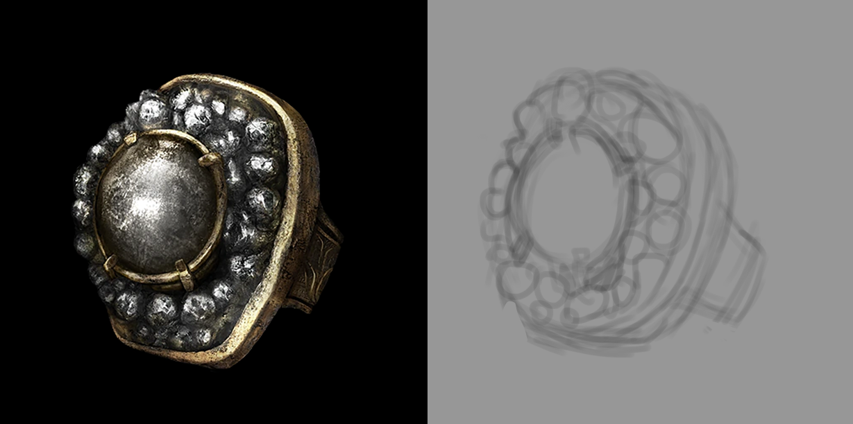 Дизайн интерфейса для игры, рисуем кольцо Хавеля из Dark Souls 3 - 5