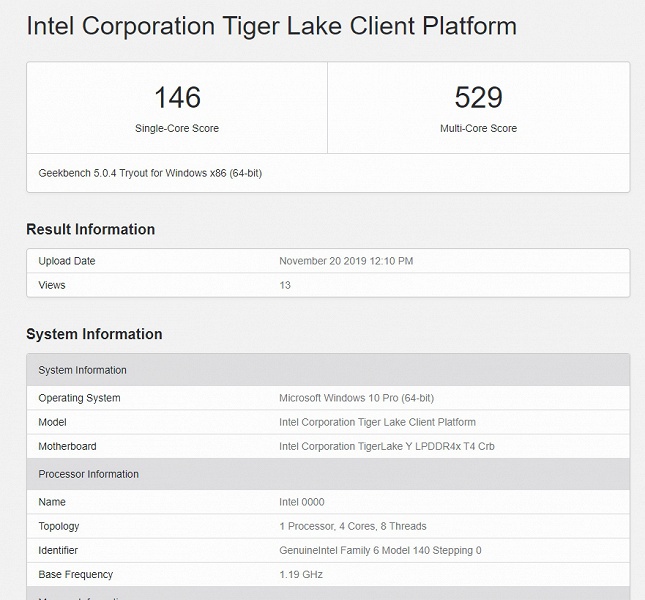 10-нанометровый процессор Intel совершенно нового поколения впервые засветился в тесте