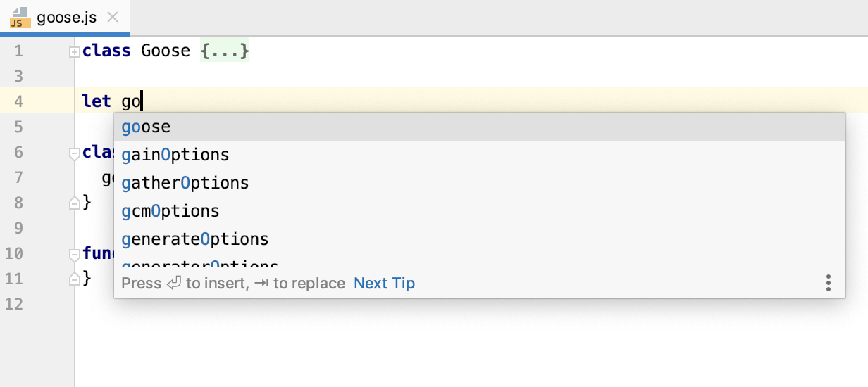 WebStorm 2019.3: ускоренный запуск, усовершенствованная поддержка Vue.js и другие улучшения - 5 name-suggestions