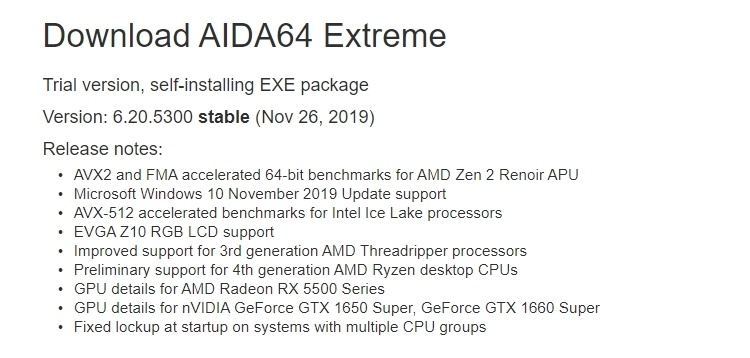 AIDA64 получила поддержку процессоров Ryzen 4000-й серии