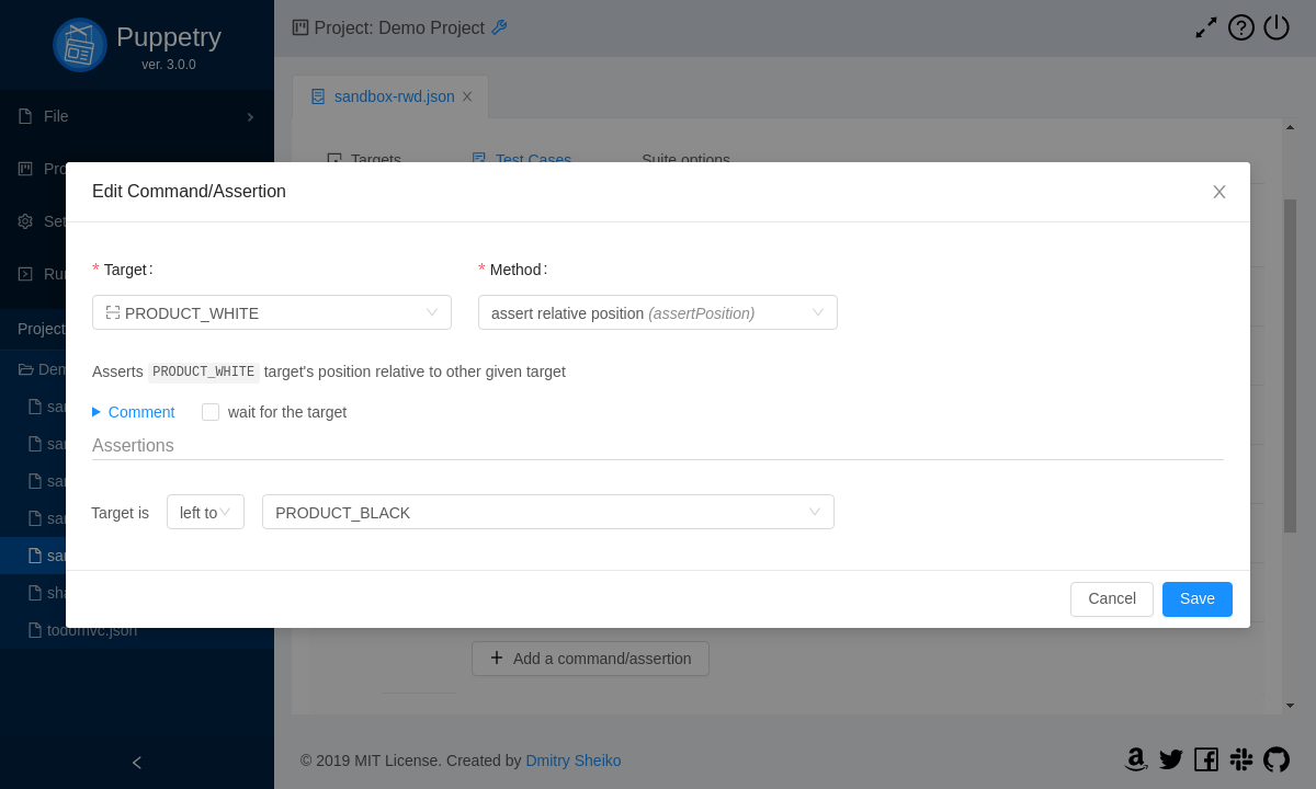 Puppetry 3: автоматизированное тестирование без единой строки кода - 3 Тестирование положения элемента
