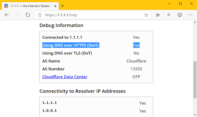 Настройка Doh DNS Windows XP.