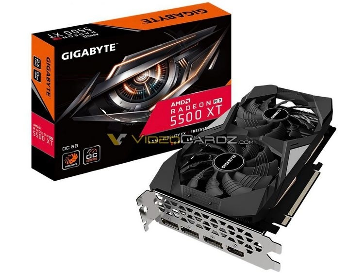 Изображения видеокарт Radeon RX 5500 XT от ASRock и Gigabyte