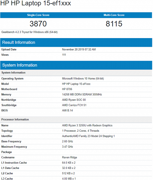 Появились данные о новом мобильном процессоре AMD Ryzen