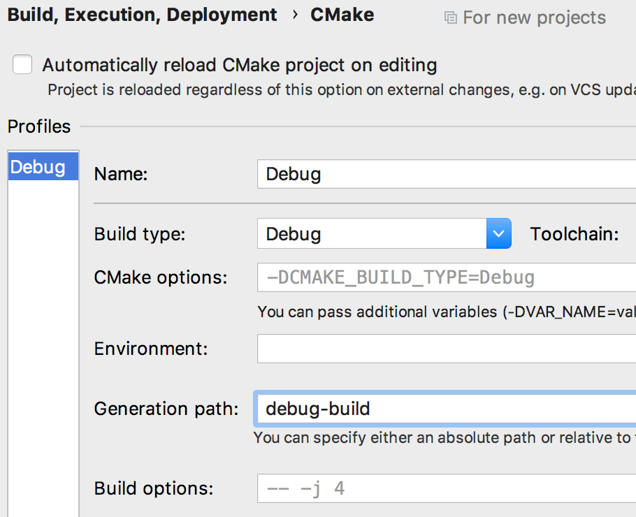 CMake defaults