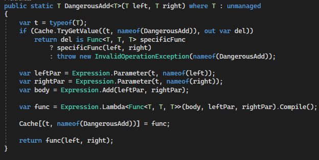 Unsafe generic math in C# - 1