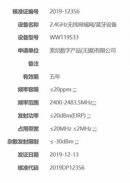 В базе данных одного из азиатских регуляторов появилась камера Sony под кодовым названием WW119533