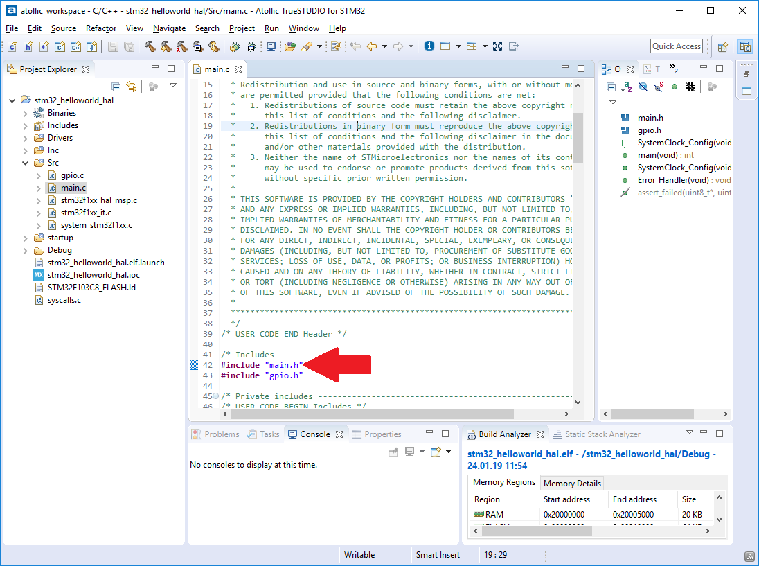 STM32 fast start. Часть 2 Hello World на HAL, отладка в Atollic TrueSTUDIO - 2