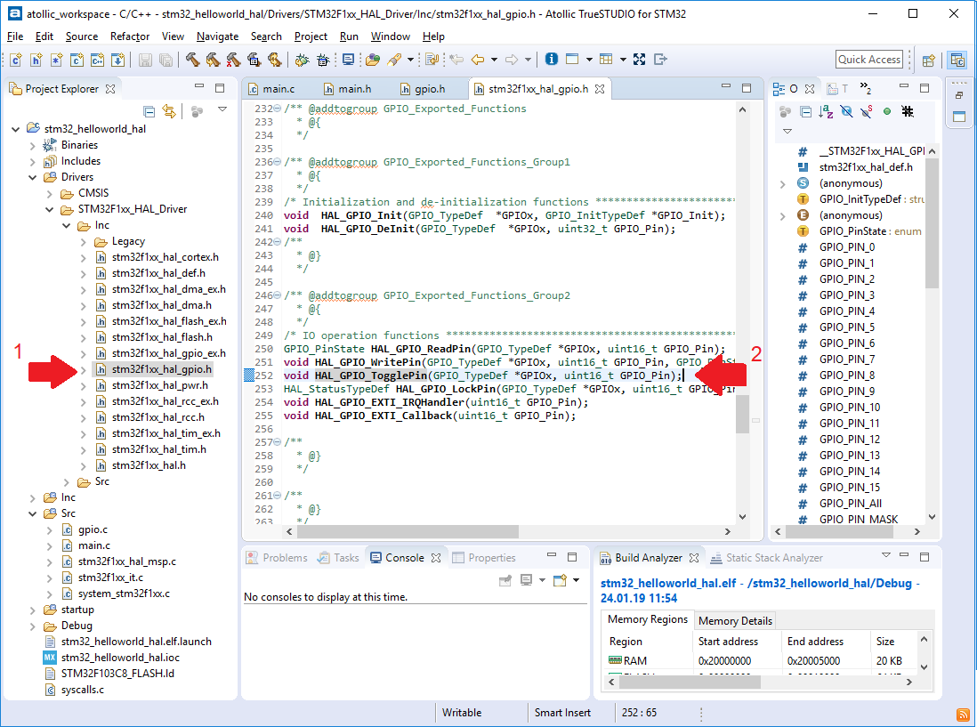 STM32 fast start. Часть 2 Hello World на HAL, отладка в Atollic TrueSTUDIO - 5